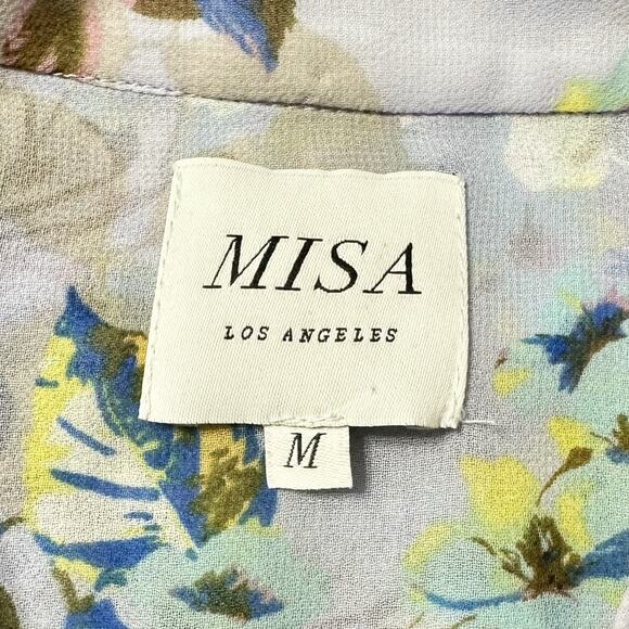 Misa Los Angeles Alona Mini Dress Floral Periwinkle Blue Women Medium - Picture 4 of 8
